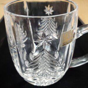 Mikasa Lead Crystal Christmas Tree Clear Glass Mug Flawless SN 106 Holiday Tea